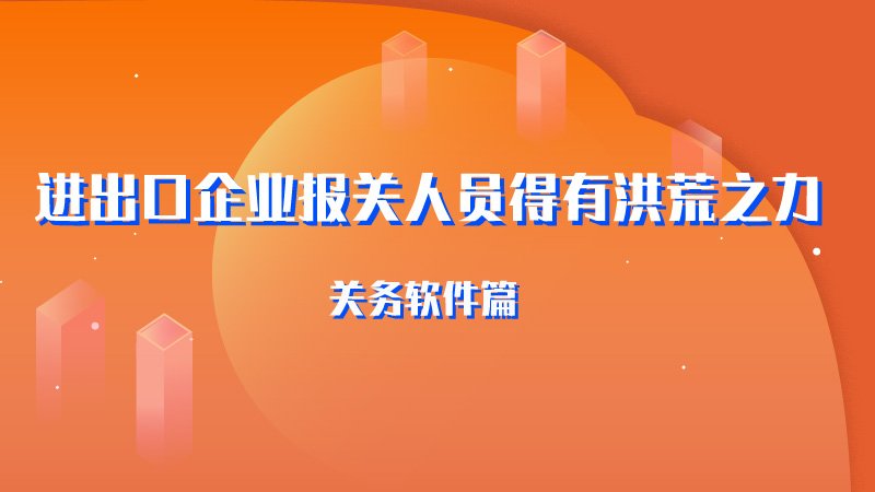 进出口企业报关人员得有洪荒之力-关务软件篇